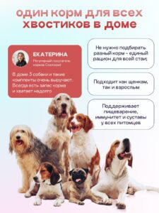 Набор кормов сухих для собак «Космобака» для крупных и средних пород с ягненком 8 кг + с пробиотиком