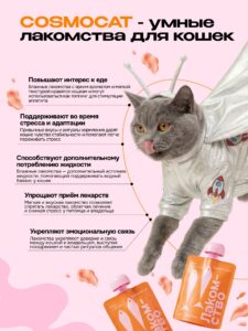Лакомство для кошек «Cosmocat» Крем из лосося 450г