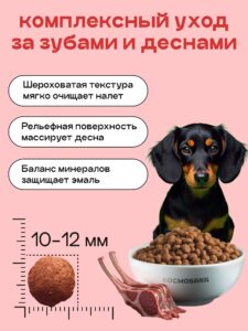 Набор кормов сухих для собак «Космобака» для мелких пород с ягненком 2 кг, 6 пачек