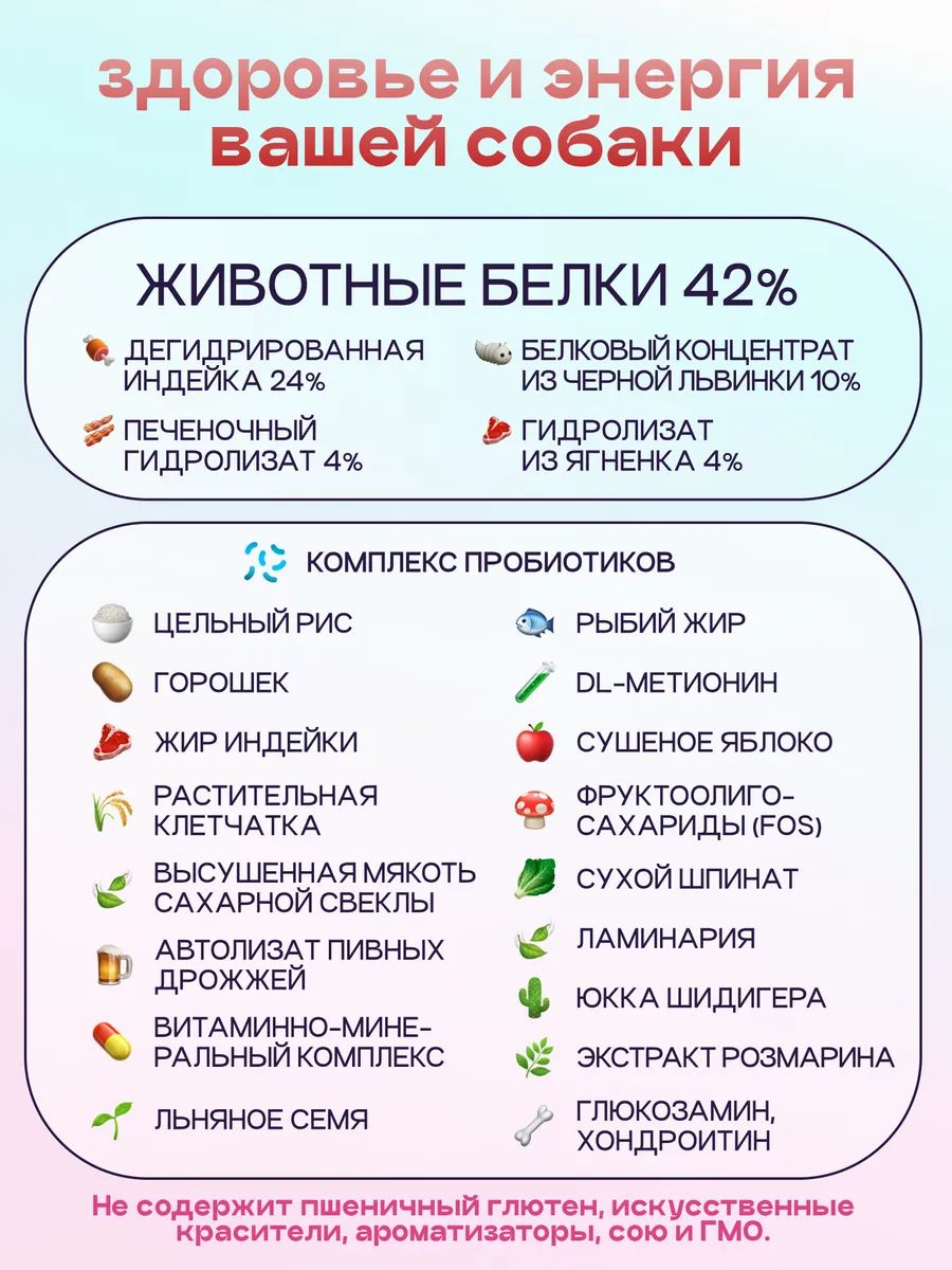 Набор кормов сухих для собак «Космобака» для мелких пород с ягненком с пробиотиком 2 кг, 4 пачки