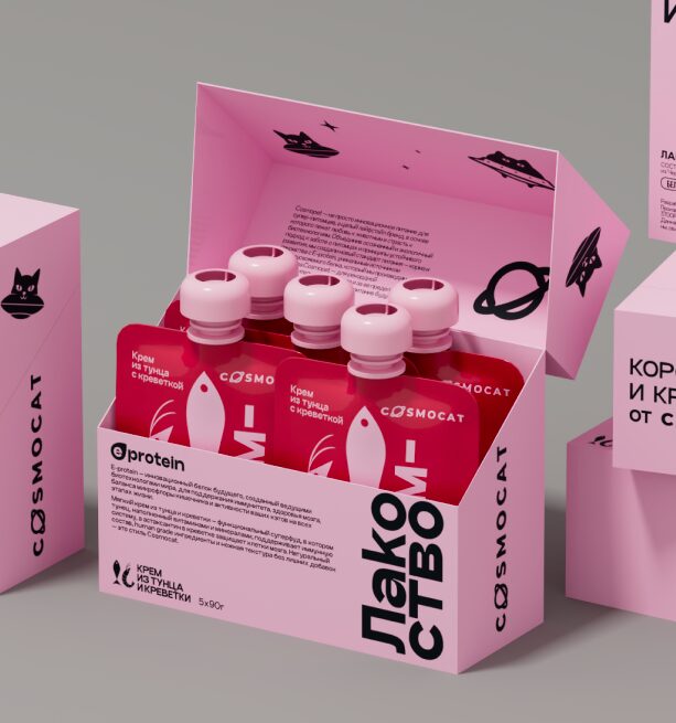 Лакомство для кошек «Cosmocat» Крем из тунца и креветки 450г