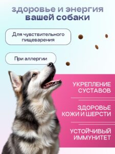 Набор кормов сухих для собак «Космобака» для крупных и средних пород с индейкой с пробиотиком 2 кг,
