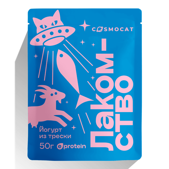 Лакомство для кошек «Cosmocat» Йогурт из трески 50г