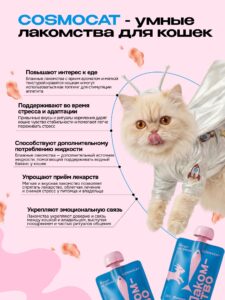 Лакомство для кошек «Cosmocat» Йогурт из трески 90г