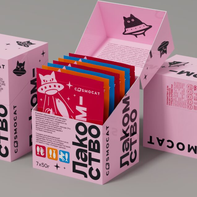 Лакомство для кошек «Cosmocat» ассорти (пауч) 7шт