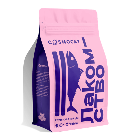 Лакомство для кошек «Cosmocat» Стрипсы с тунцом 100г