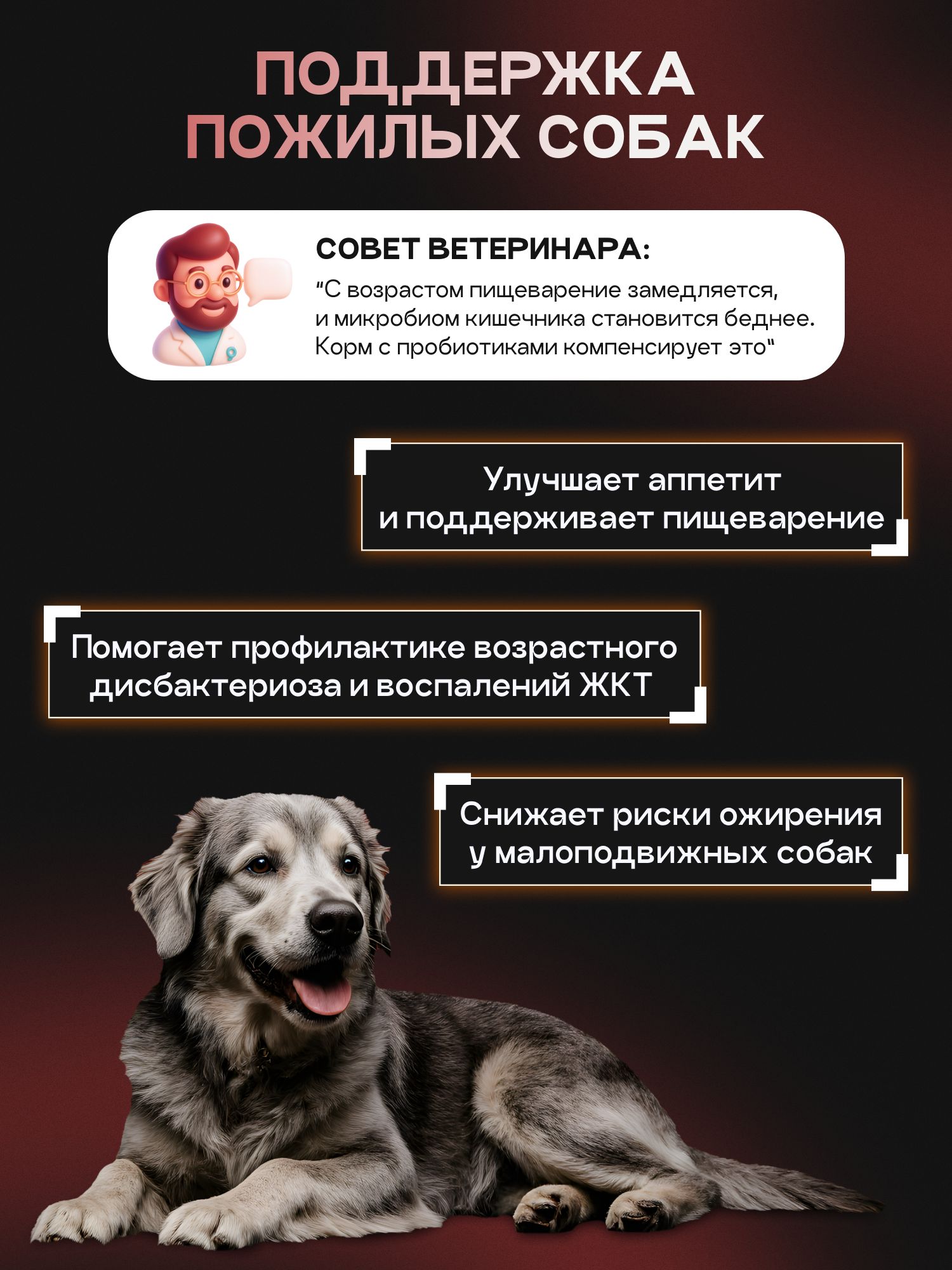 Набор кормов сухих для собак «Cosmodog» для крупных и средних пород с говядиной с пробиотиком 2 кг,