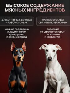 Набор кормов сухих для собак «Cosmodog» для крупных и средних пород с говядиной с пробиотиком 2 кг,