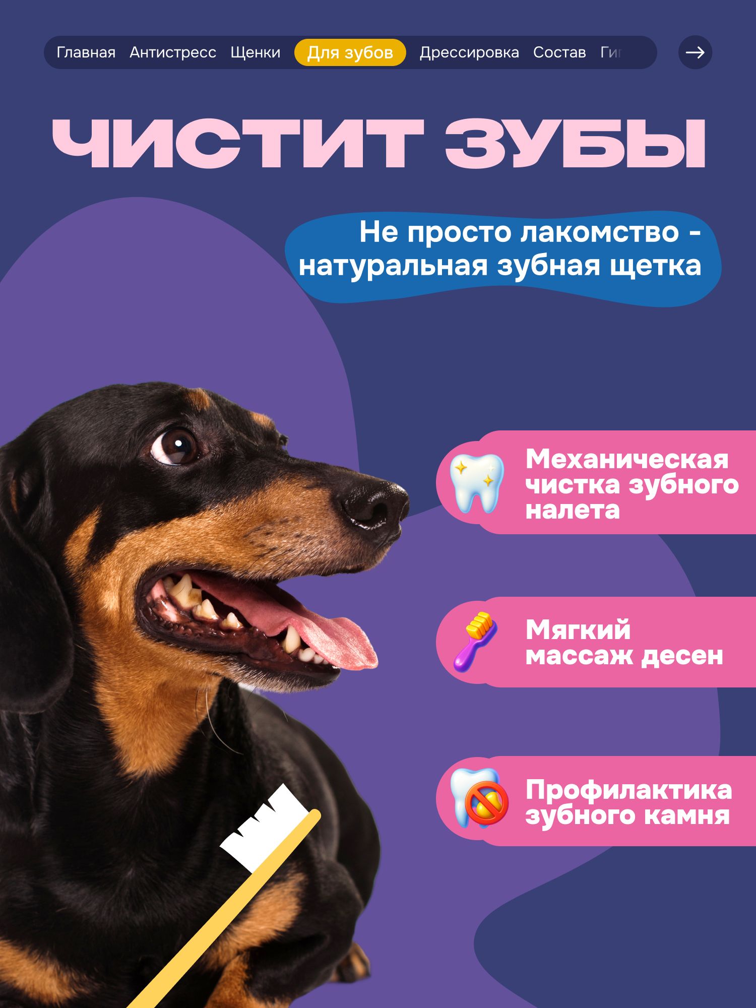 Лакомство для собак «Cosmodog» Маленькая утиная косточка 250г