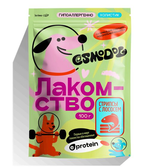 Лакомство для собак «Cosmodog» Стрипсы с лососем 100г