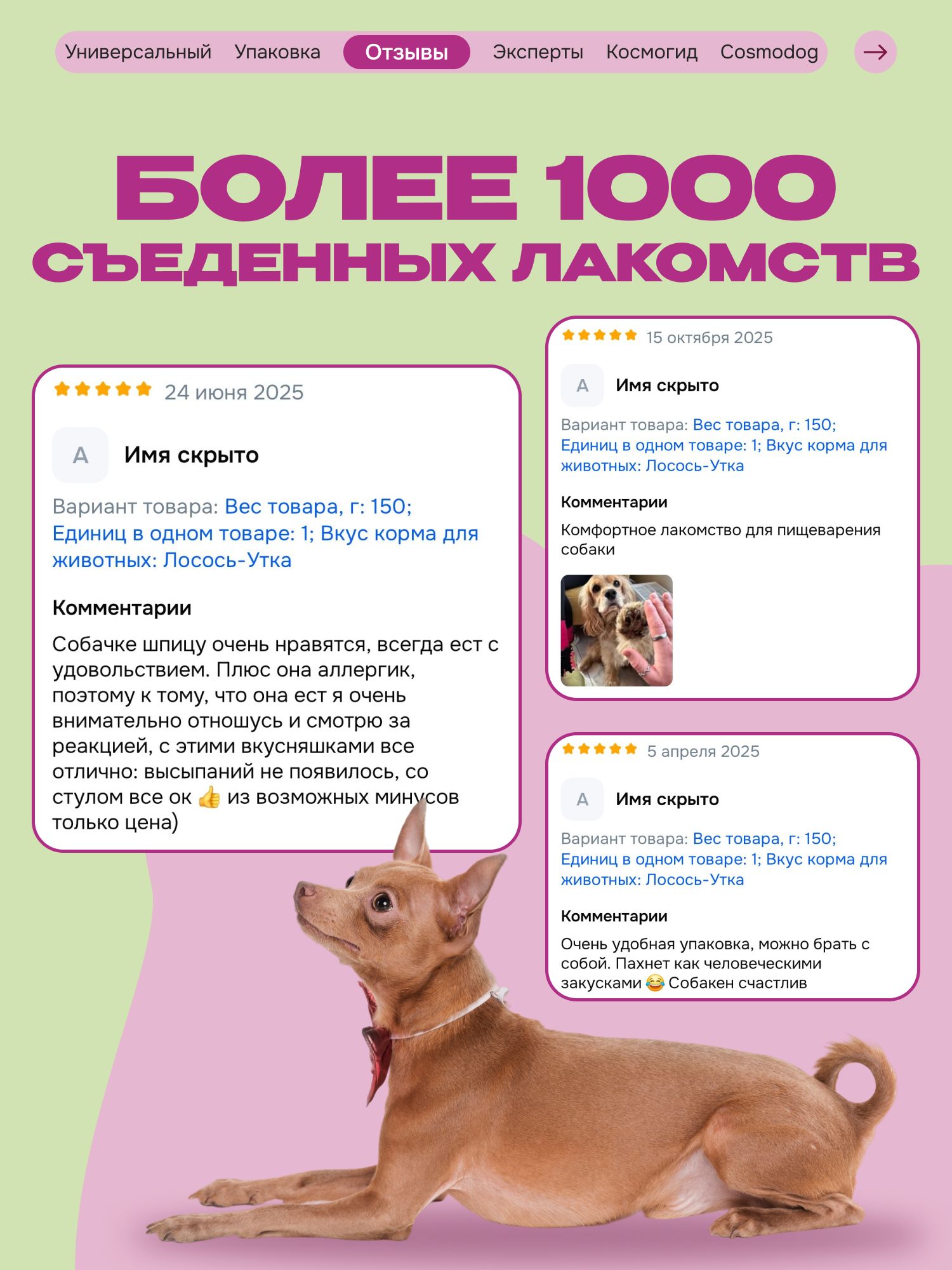 Лакомство для собак «Cosmodog» Стрипсы с лососем 100г