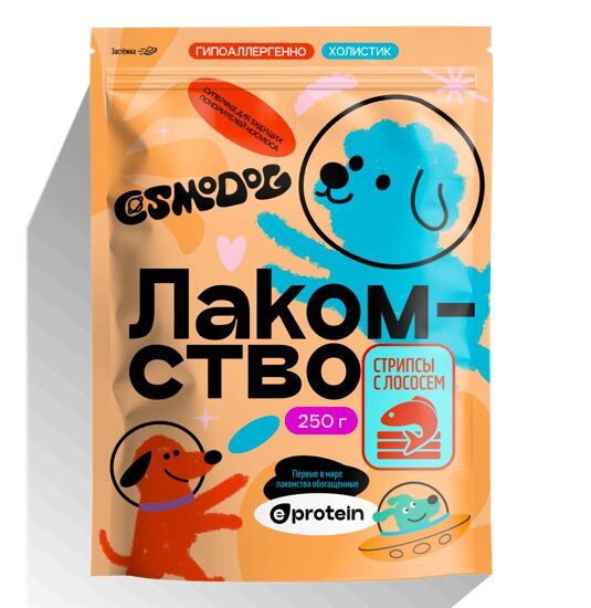 Лакомство для собак «Cosmodog» Стрипсы с лососем 250г