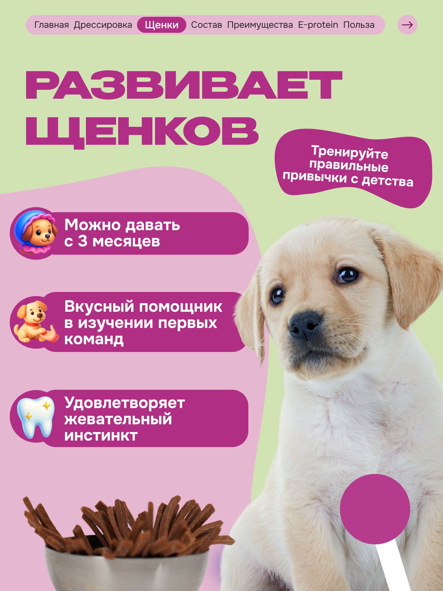 Лакомство для собак «Cosmodog» Стрипсы с ягненком 100г
