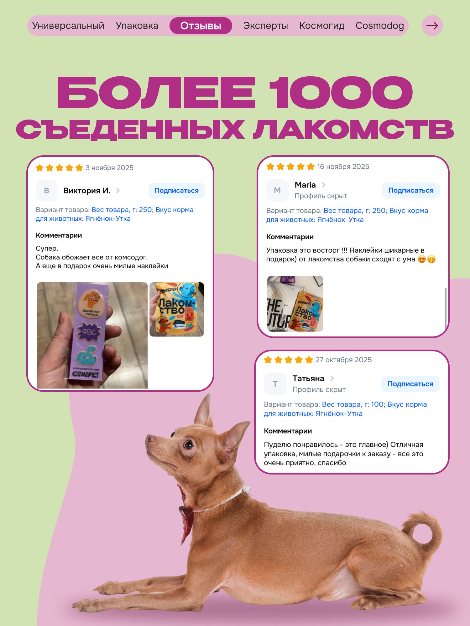 Лакомство для собак «Cosmodog» Стрипсы с ягненком 100г