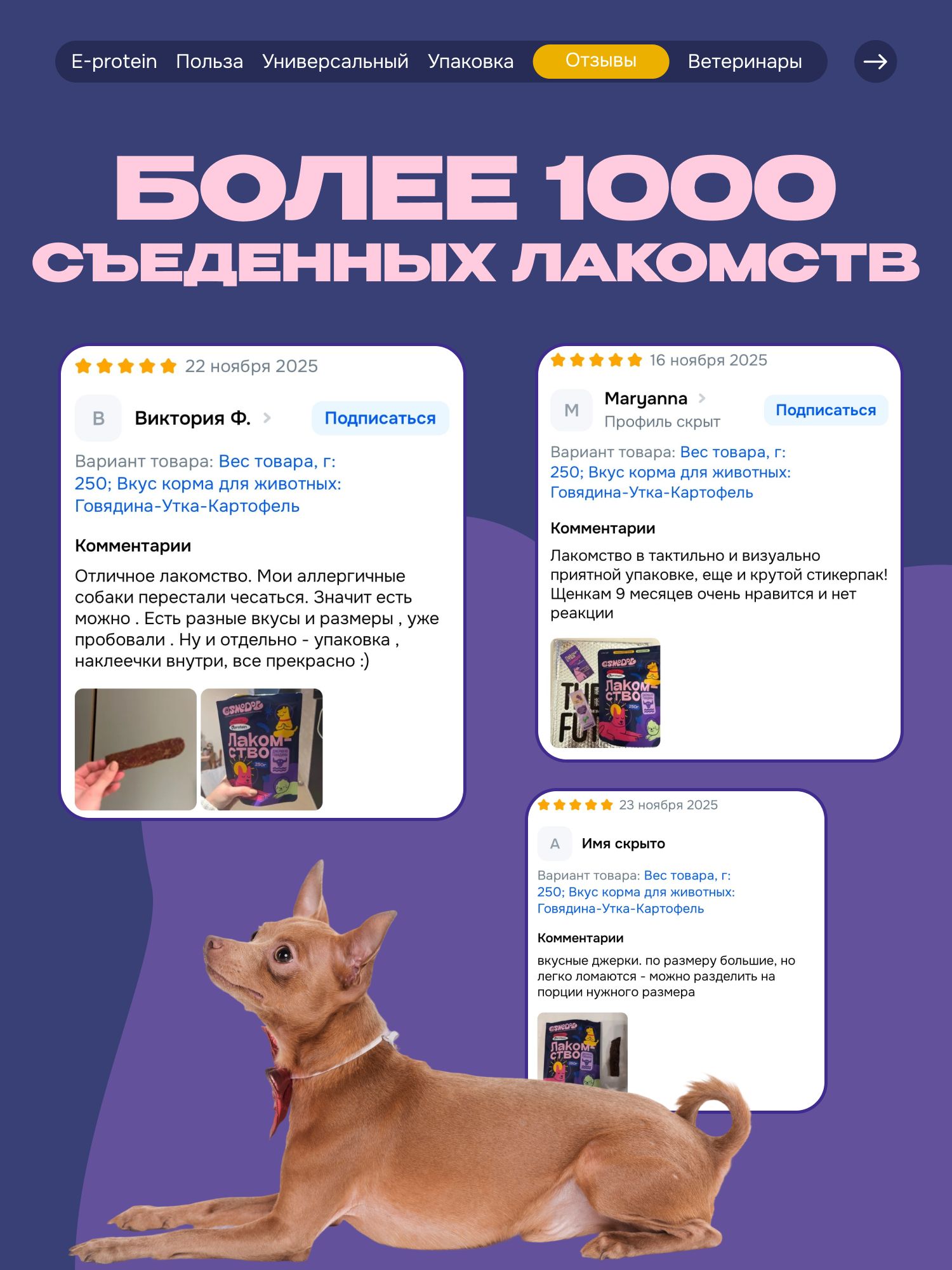 Лакомство для собак «Cosmodog» Джерки из говядины 250г