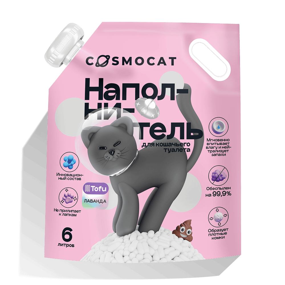 Наполнитель Тофу «Cosmocat» Лаванда 6л