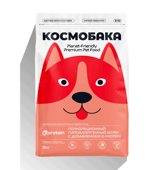 Корм сухой для собак «Космобака» для крупных и средних пород с индейкой с пробиотиком 8 кг