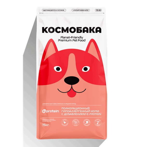 Корм сухой для собак «Космобака» для крупных и средних пород с ягненком с пробиотиком 15 кг