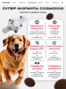 Корм сухой для собак «Cosmodog» для крупных и средних пород с индейкой 2 кг