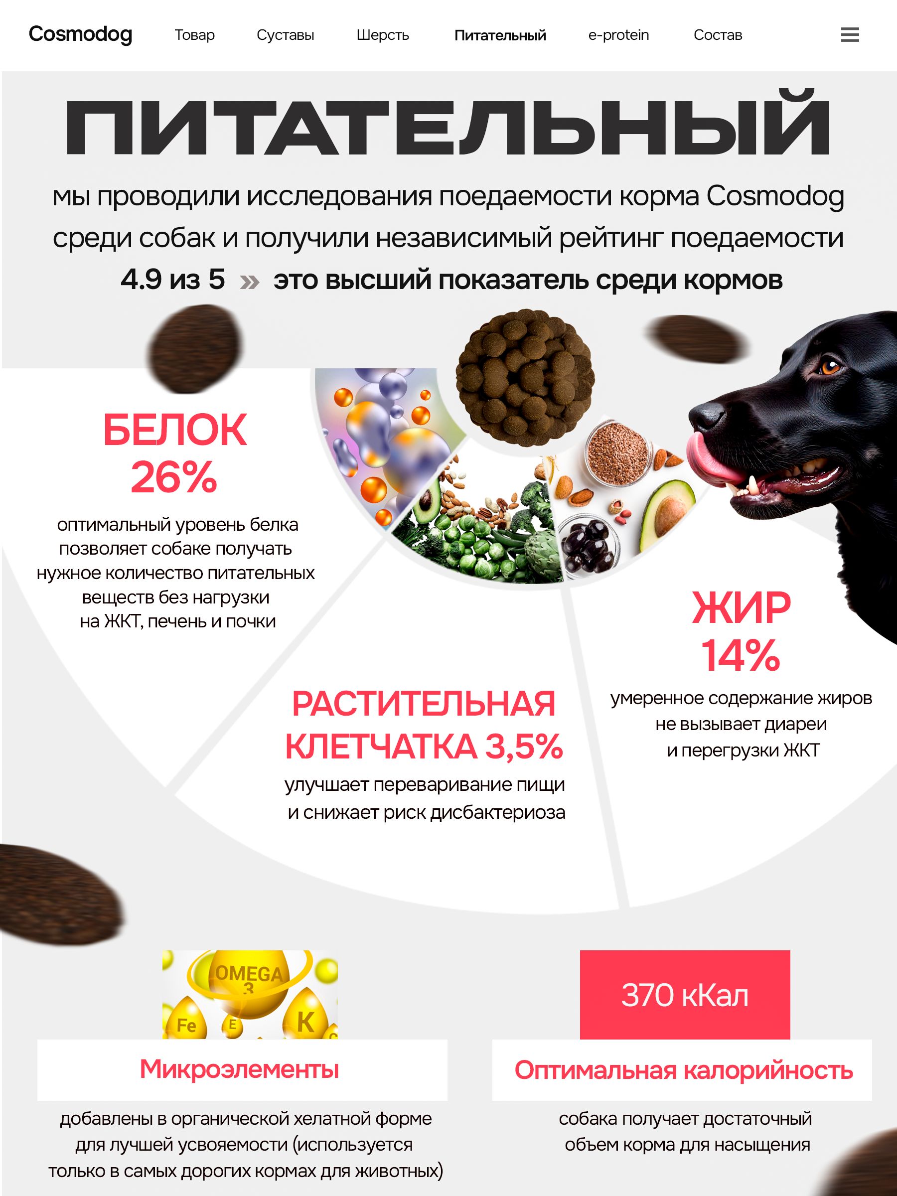 Корм сухой для собак «Cosmodog» для крупных и средних пород с индейкой 2 кг