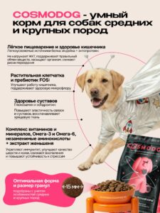 Корм сухой для собак «Cosmodog» для крупных и средних пород с индейкой 5 кг