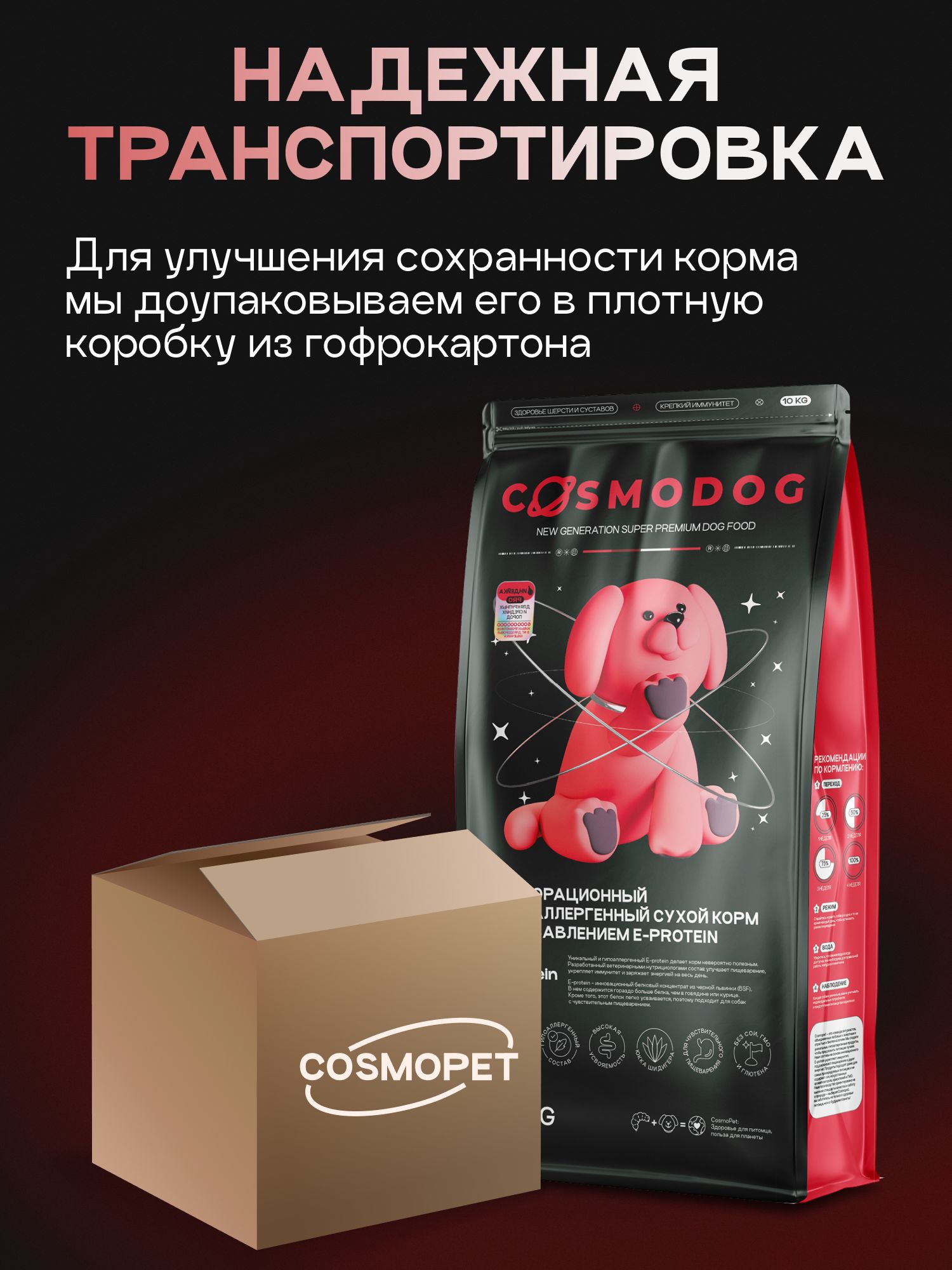 Корм сухой для собак «Cosmodog» для крупных и средних пород с индейкой с пробиотиком 10 кг