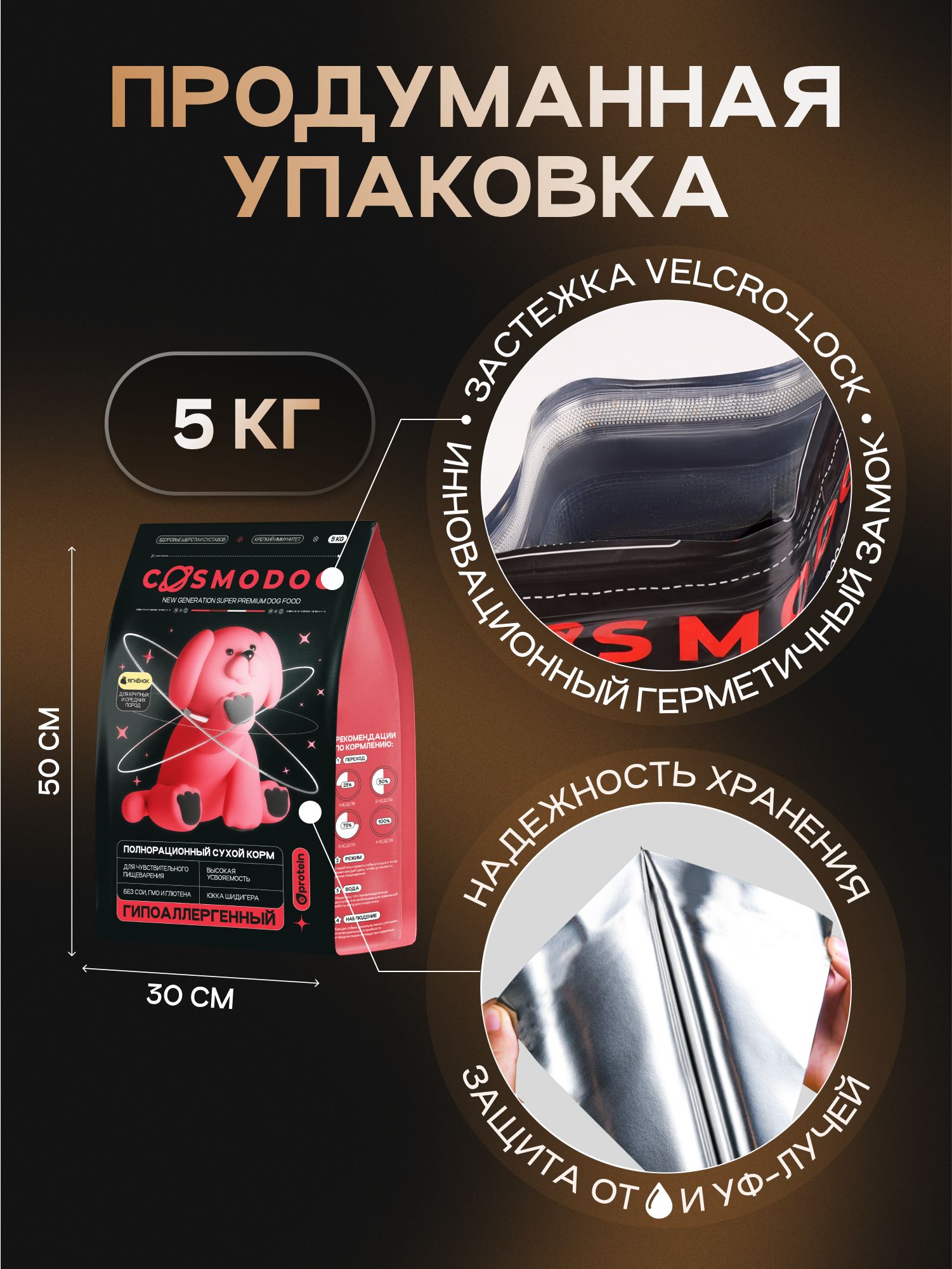 Корм сухой для собак «Cosmodog» для крупных и средних пород с ягненком 5 кг