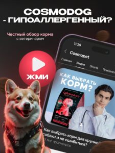 Корм сухой для собак «Cosmodog» для крупных и средних пород с ягненком с пробиотиком 2 кг