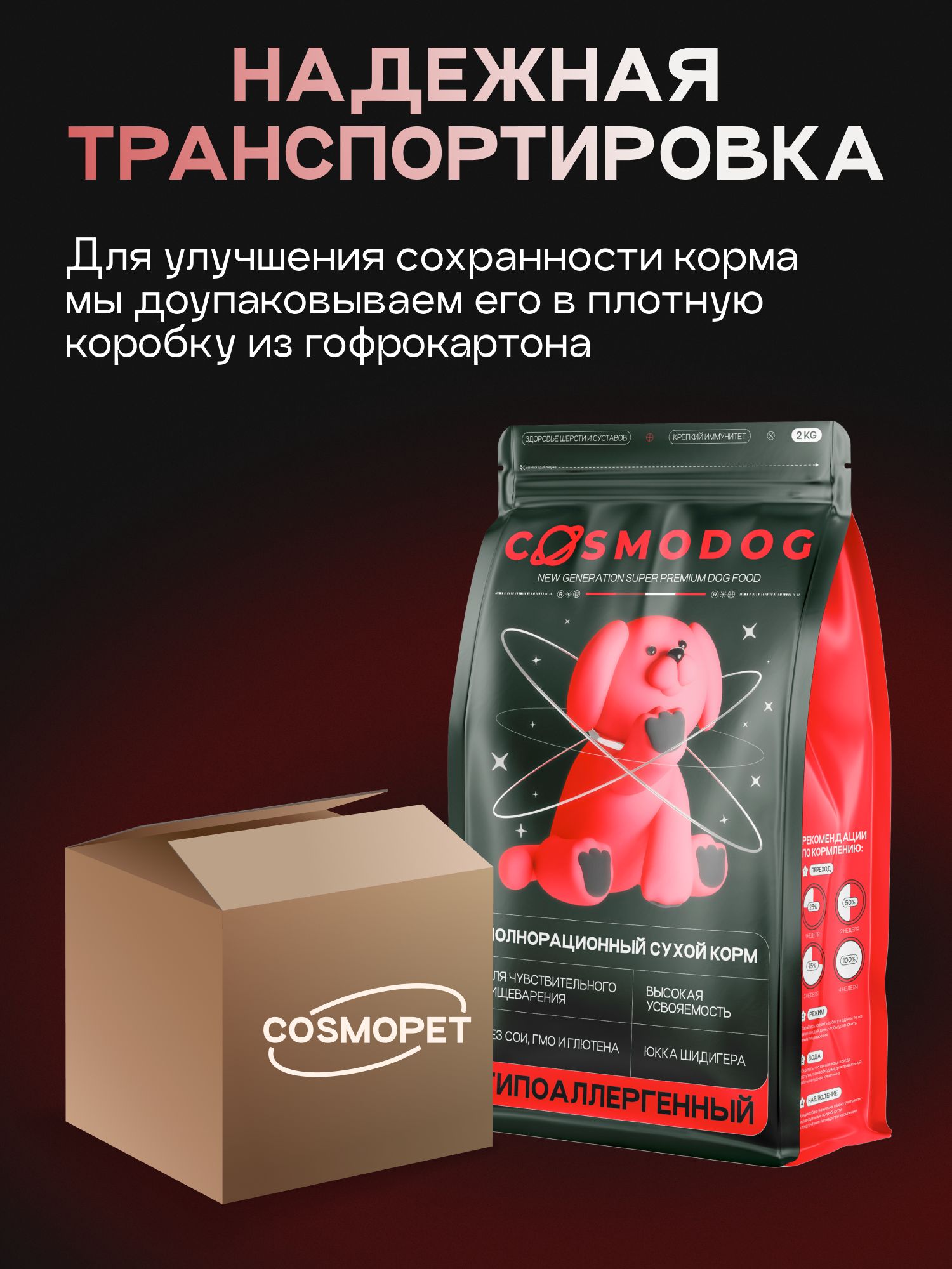 Корм сухой для собак «Cosmodog» для мелких пород с индейкой с пробиотиком 2 кг
