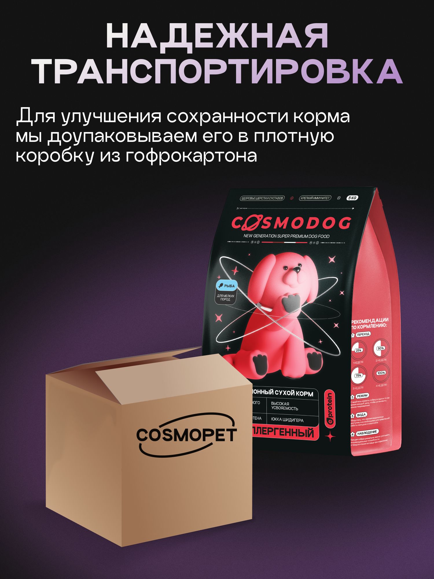 Корм сухой для собак «Cosmodog» для мелких пород с рыбой 5 кг