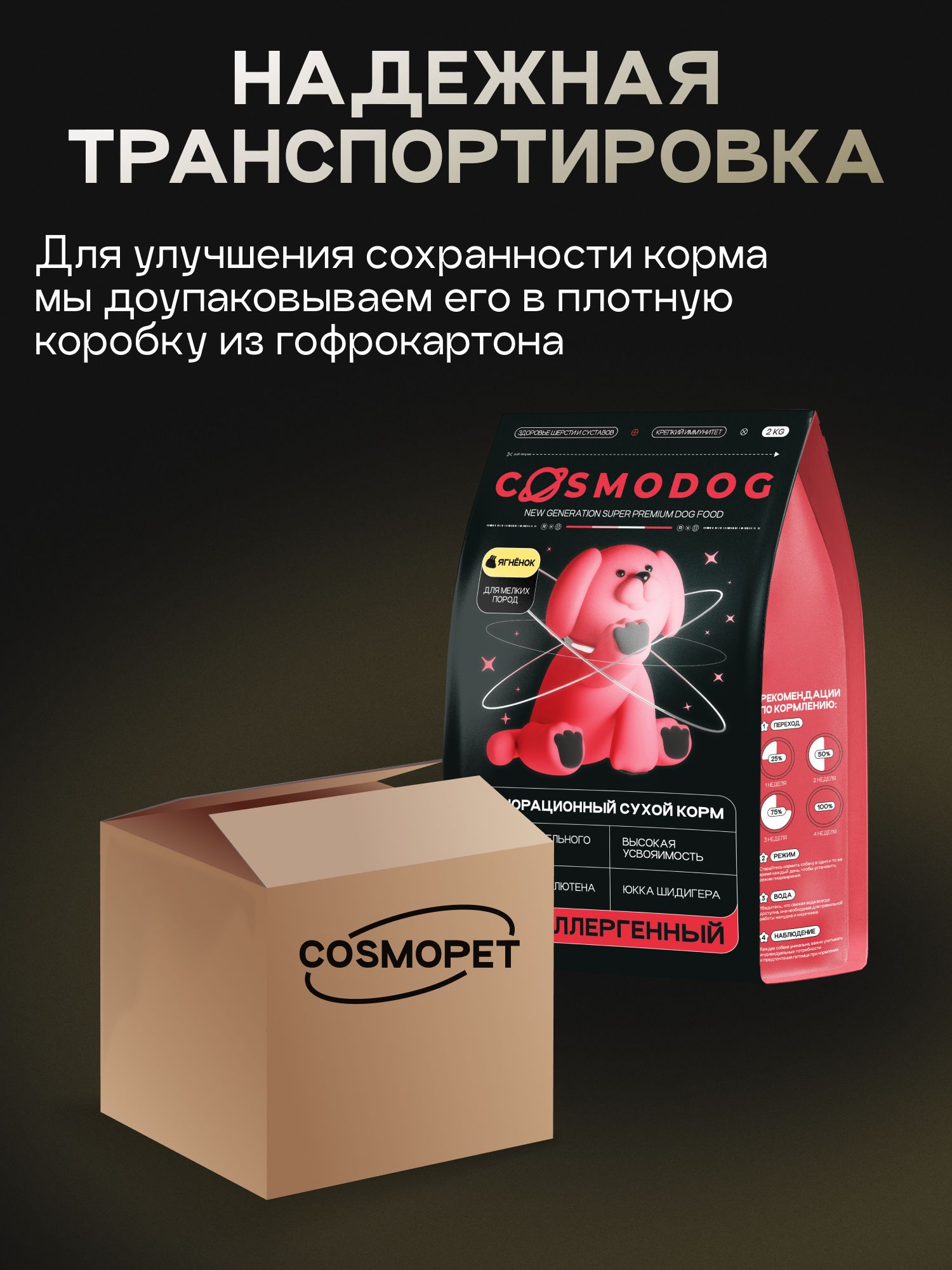 Корм сухой для собак «Cosmodog» для мелких пород с ягненком 2 кг
