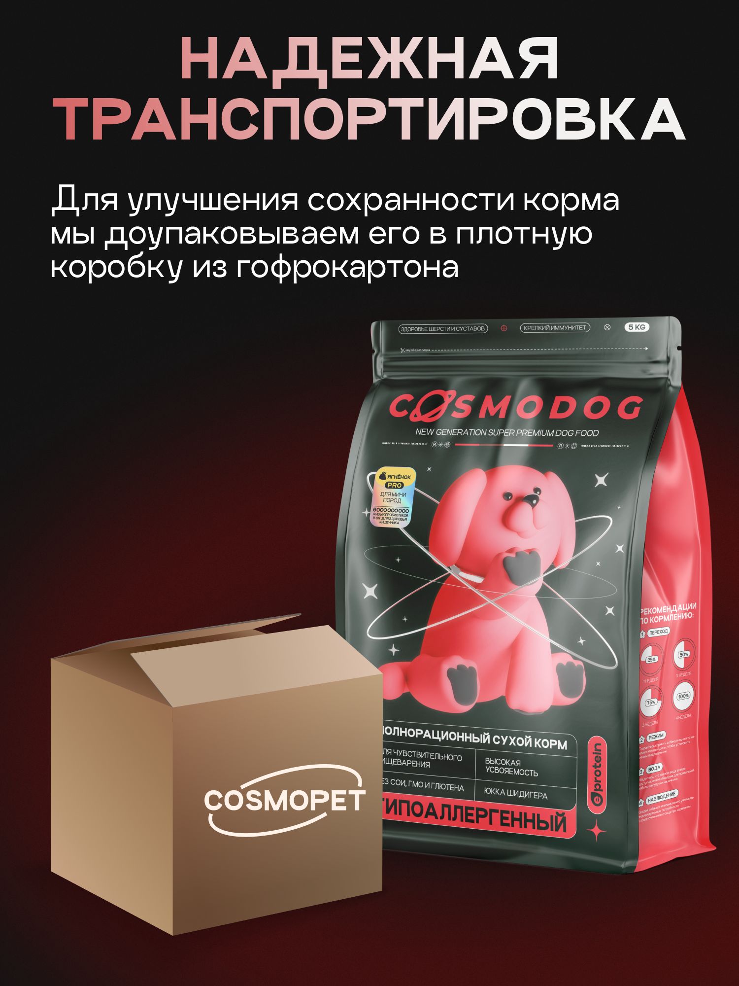 Корм сухой для собак «Cosmodog» для мини пород с ягненком с пробиотиком 5 кг