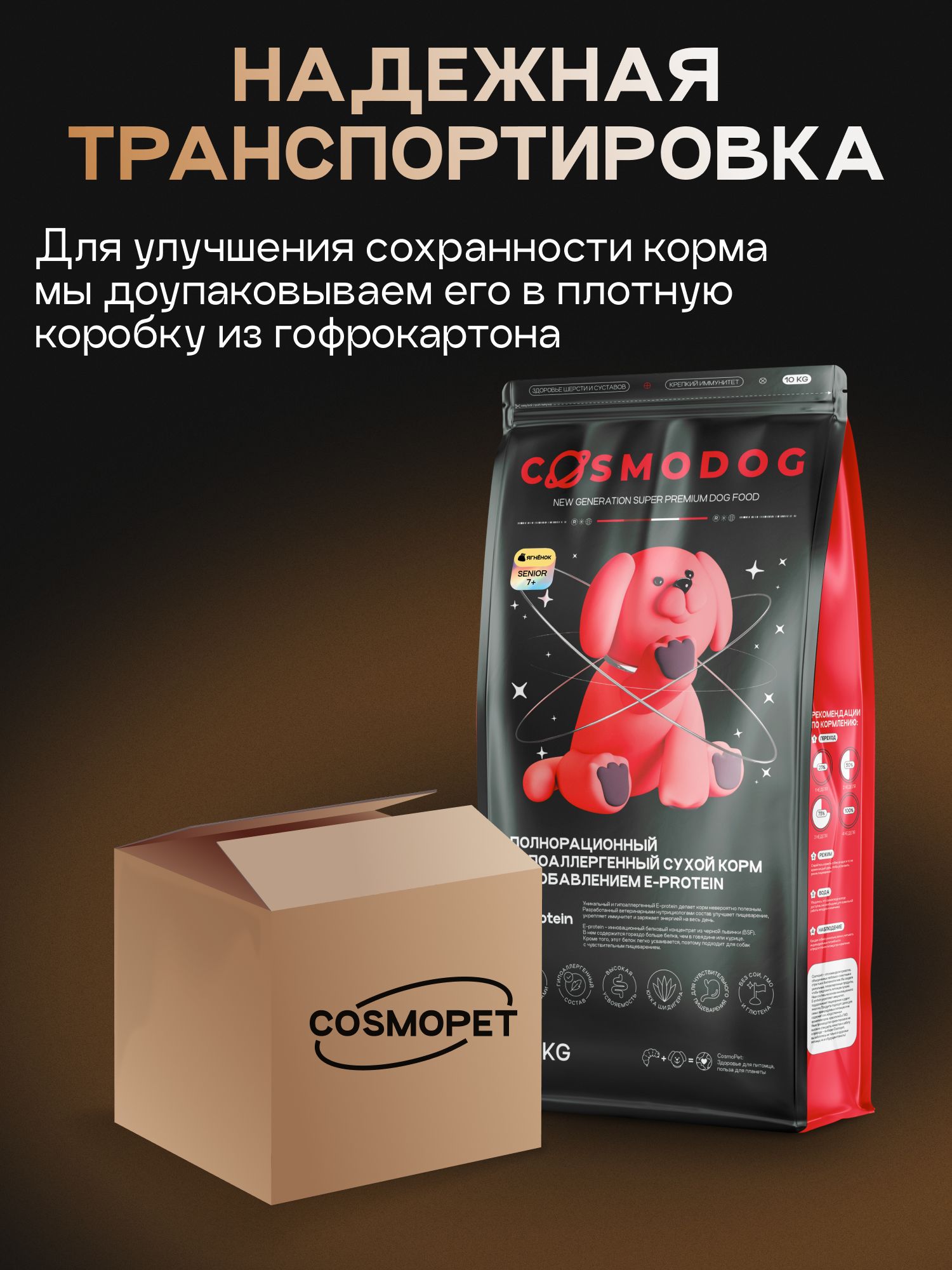 Корм сухой для собак «Cosmodog» Senior 7+ с ягненком 10 кг