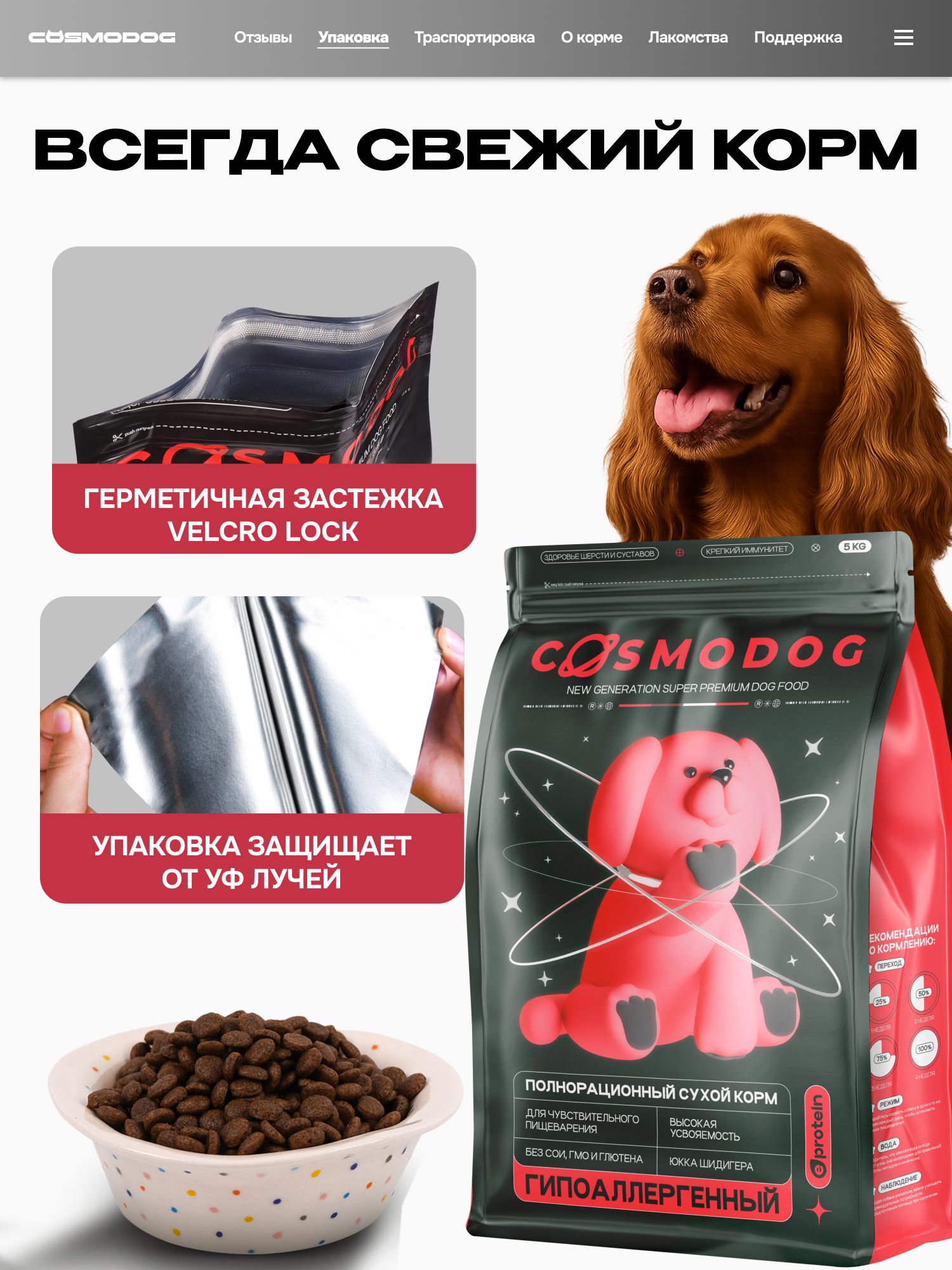 Корм сухой «Cosmodog» для стерилизованных собак/контроль веса с индейкой 5 кг