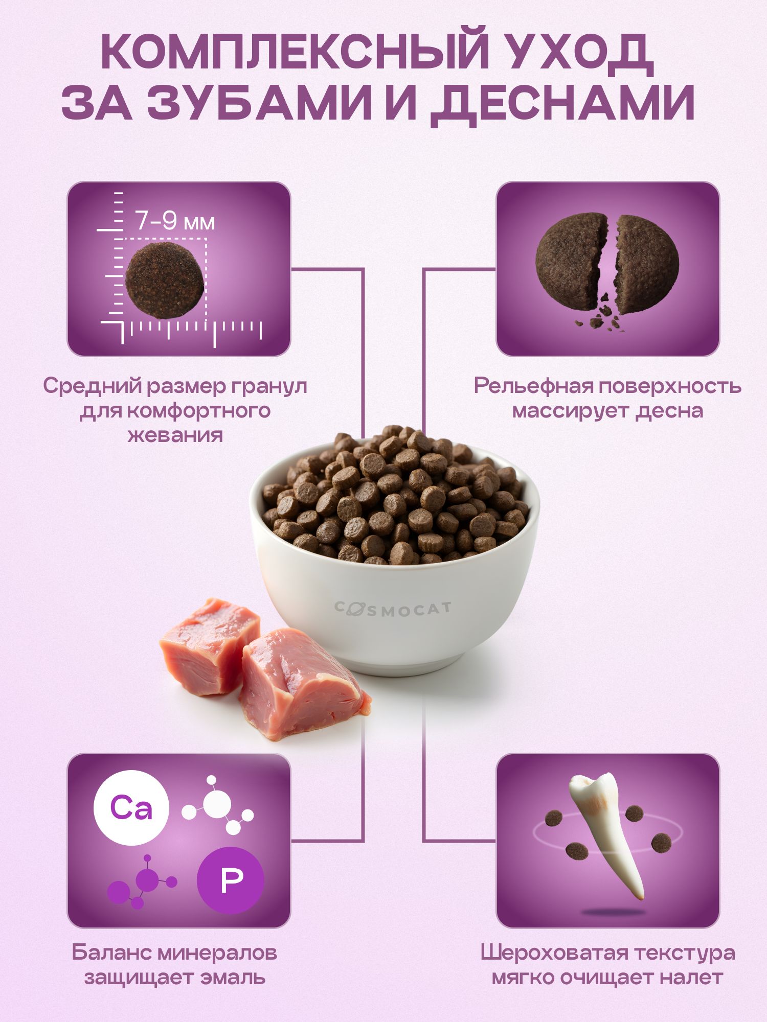 Корм сухой для кошек «Cosmocat» с индейкой 5 кг