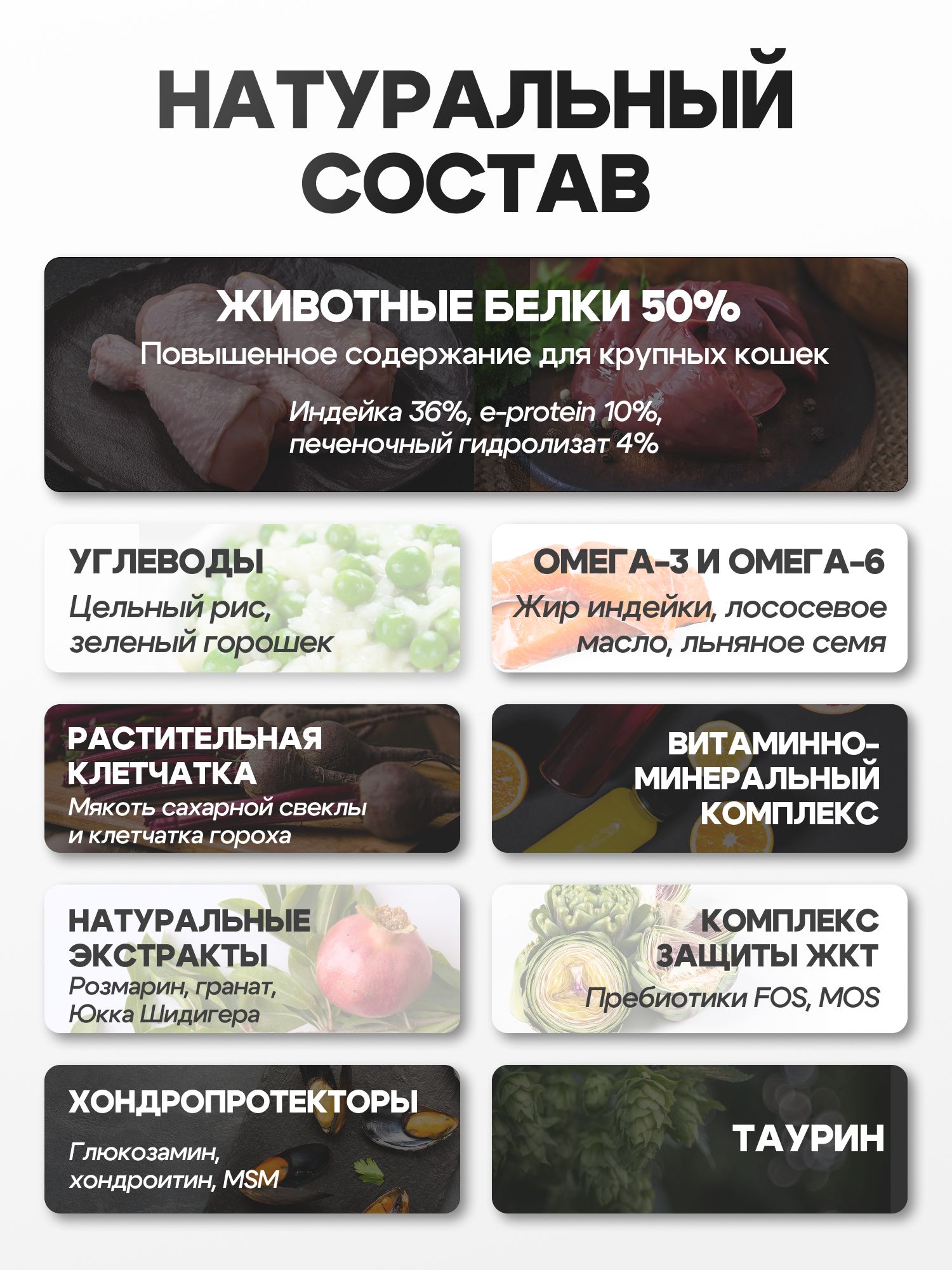 Корм сухой «Cosmocat» для крупных кошек с индейкой 0,8 кг