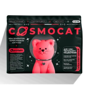 Корм сухой «Cosmocat» для крупных кошек с индейкой 0,8 кг