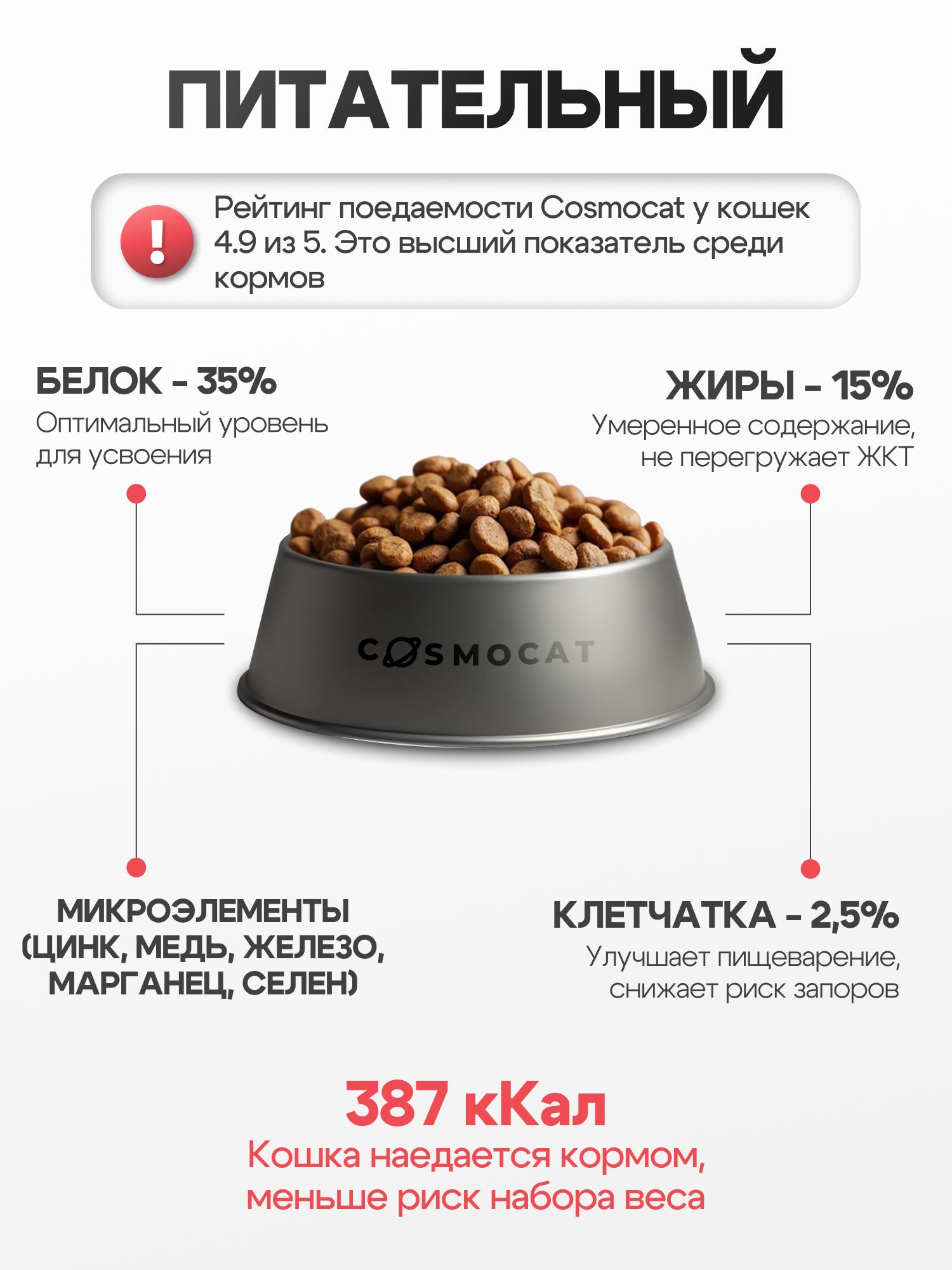 Корм сухой «Cosmocat» для крупных кошек с индейкой 5 кг