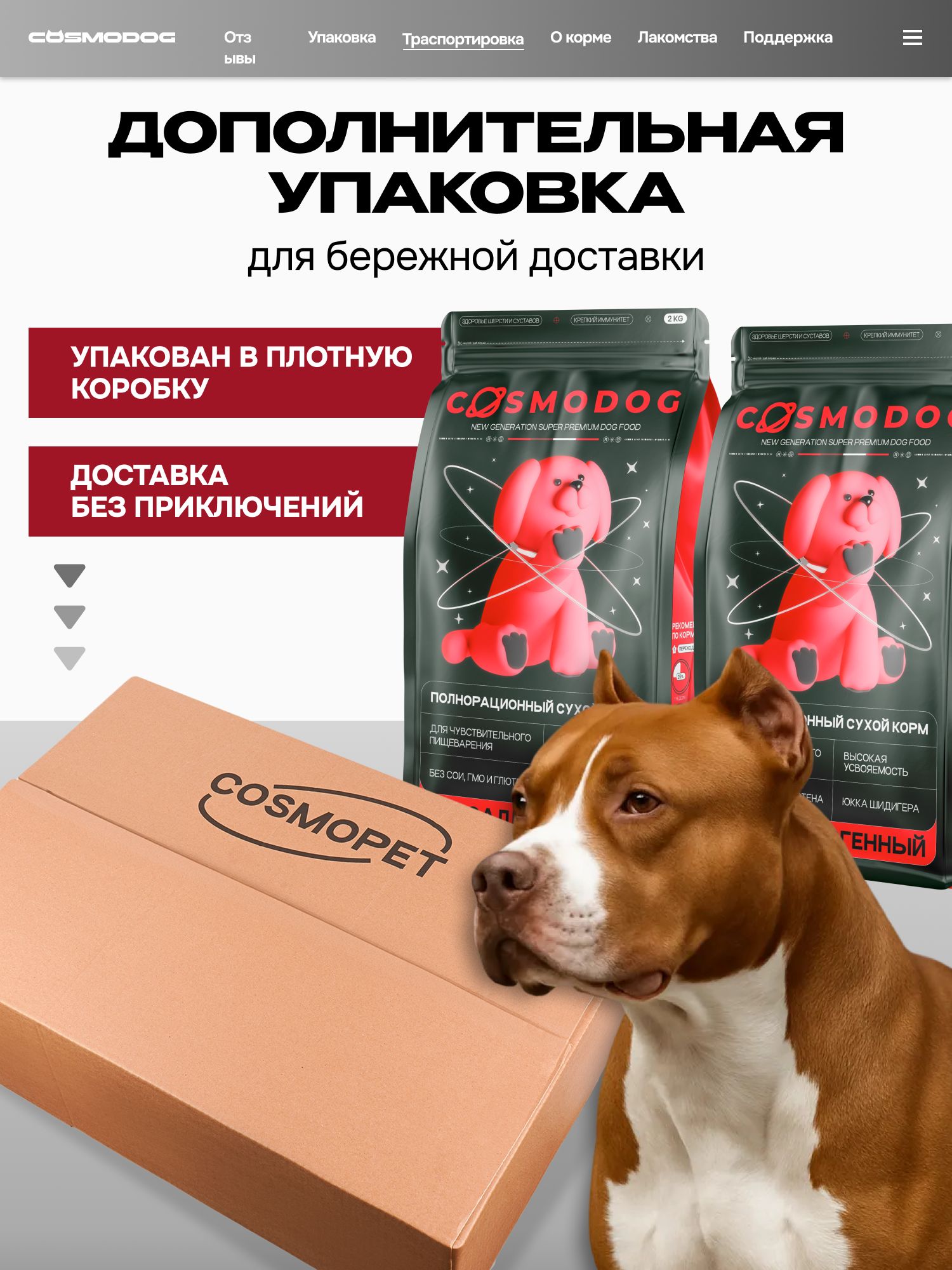 Набор кормов сухих «Cosmodog» для стерилизованных собак/контроль веса с индейкой 2 кг, 2 пачки
