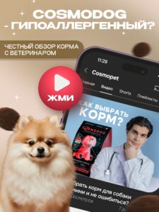 Набор кормов сухих для собак «Cosmodog» для мини пород с индейкой 2 кг, 3 пачки