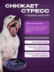 Миска для медленного кормления Cosmopet планета фиолетовая