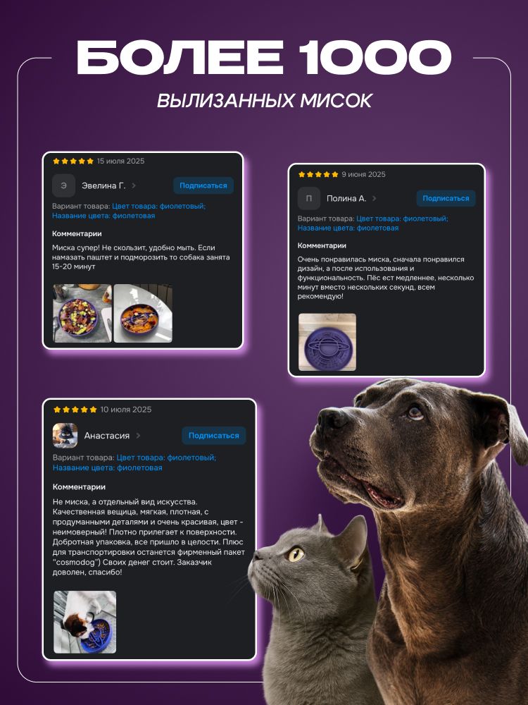Миска для медленного кормления Cosmopet планета фиолетовая