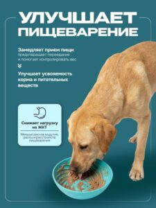 Миска для медленного кормления Cosmopet глубокая синяя