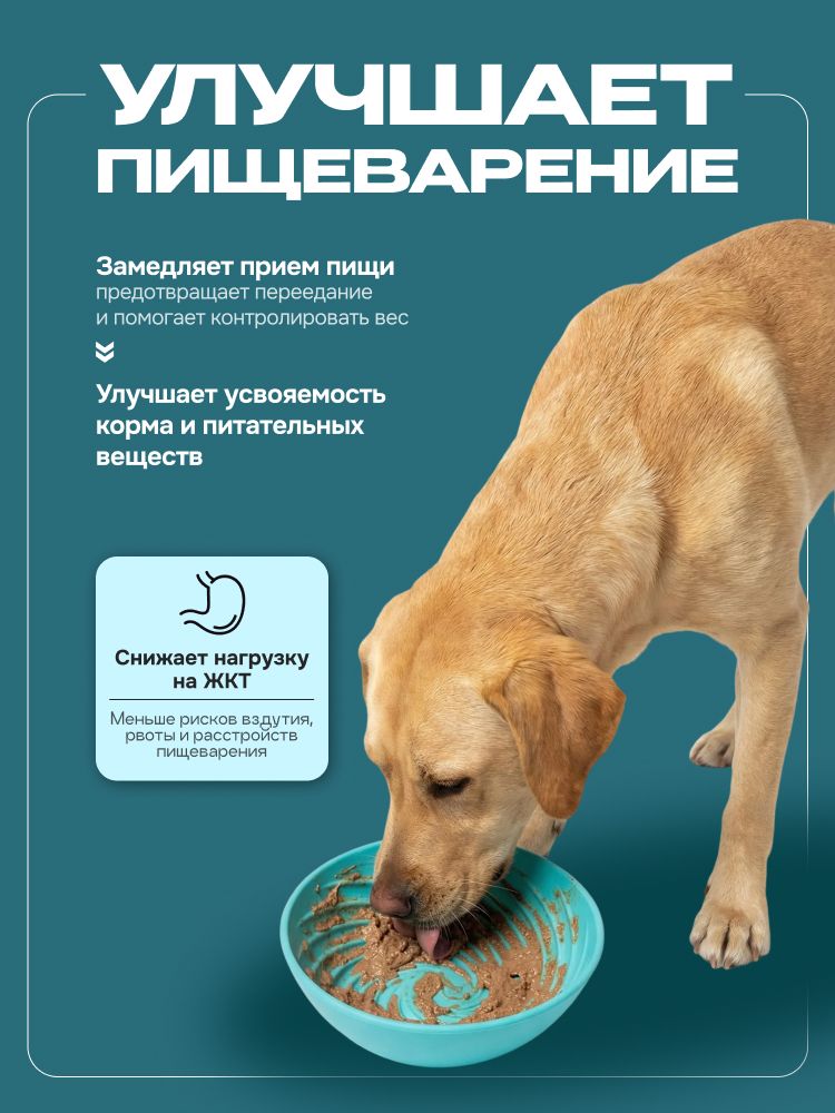 Миска для медленного кормления Cosmopet глубокая синяя