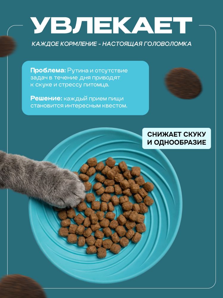 Миска для медленного кормления Cosmopet глубокая синяя